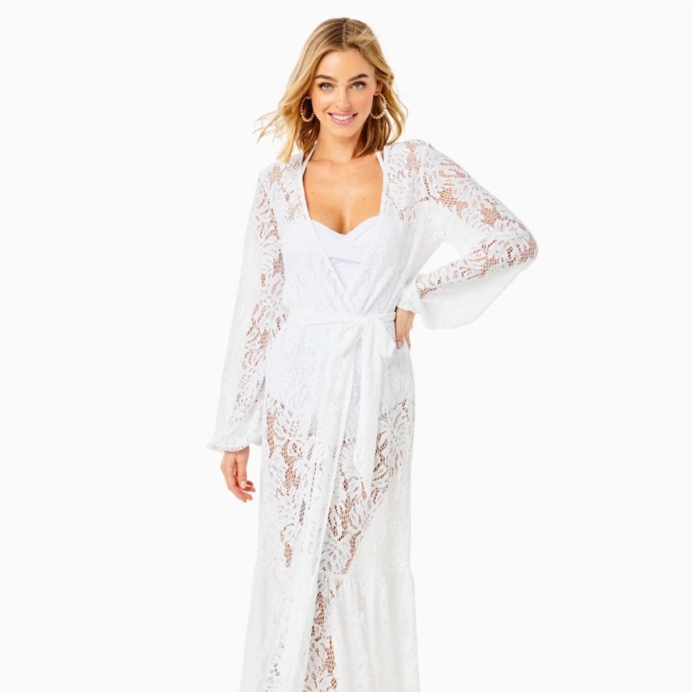 Lilly Pulitzer Adela Maxi Cover-Up Resort White Paradise ✨NWT XS